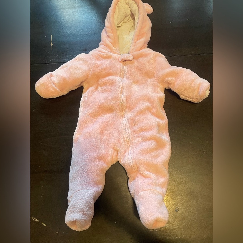 Wonder Nation Soft Pink Hooded Footie